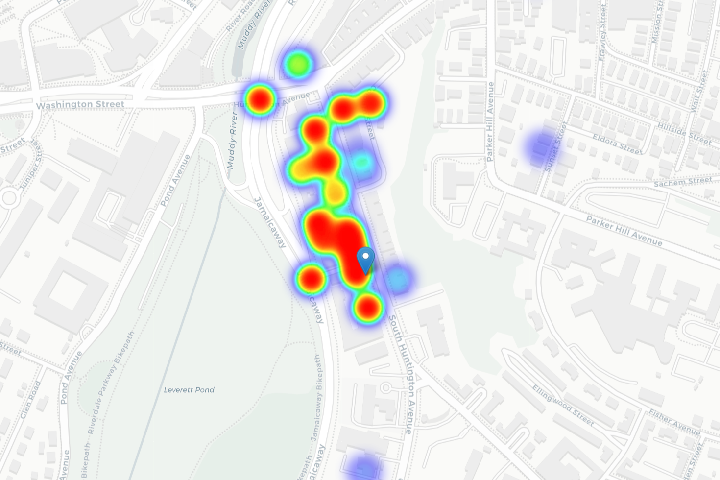 Heatmap preview of reported needles